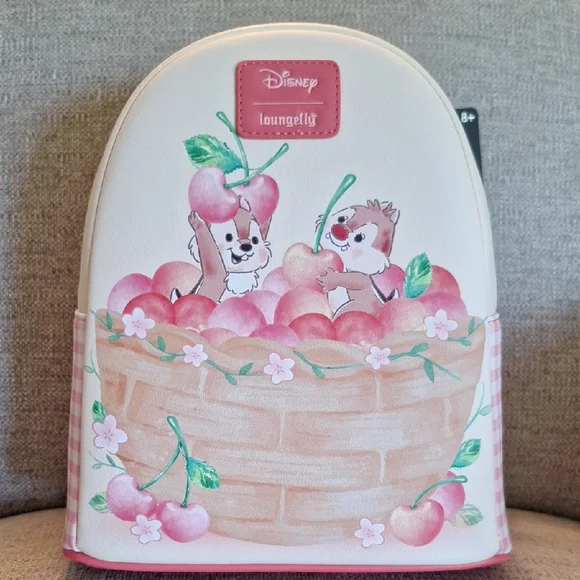 Loungefly Disney Chip 'N' Dale Cherry Basket Mini Backpack - Picture 1 of 6